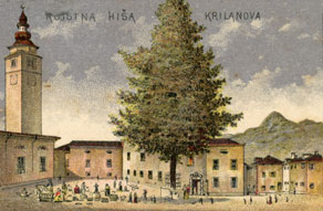 Pravice za organizacijo sejmov so krajem podeljevale deželne in državne oblasti. Večji kraji so imeli običajno več sejmov, med katerimi sta bila spomladanski in jesenski najpomembnejša. Odvijali so na glavnem vaškem trgu, ki je lahko sprejel večje število ljudi. Na sliki naslikani sredi 19. stoletja je glavni kobariški trg, na katerem je tedaj še stala rojstna hiša pesnika Josipa Pagliaruzzija – Krilana. (Arhiv Tolminskega muzeja)