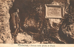 Že pred prvo vojno dobro obiskana Dantejeva jama nedaleč od Tolmina, je dobila ob vzponu fašizma tudi politični pomen. (Arhiv Tolminskega muzeja)