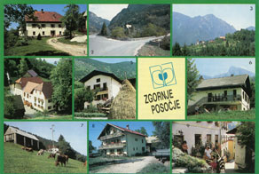 Prve turistične kmetije v Zgornjem Posočju je predstavil prospekt iz leta 1989. Stilizirano prerezano jabolko je bil zaščitni znak Združenja turističnih kmetij Slovenije. (Arhiv Tolminskega muzeja)