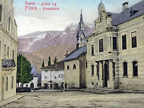 The main square in Bovec, 1901. The main square in Bovec, 1901.