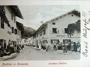 The main sreet of Kobarid, circa 1900. The main sreet of Kobarid, circa 1900.