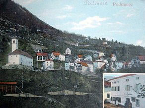 Podmelec, the main settlement in the Lower Baca Gorge. Podmelec, the main settlement in the Lower Baca Gorge.