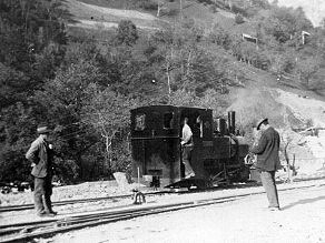 A small steam engine named “Podbrdo” on the southern entrance of the Bohinj Tunnel. A small steam engine named “Podbrdo” on the southern entrance of the Bohinj Tunnel.