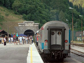 Podbrdo railway station today. Podbrdo railway station today.