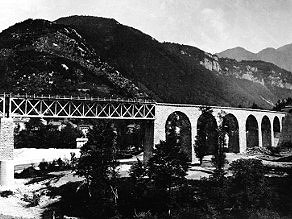 A view of the completed Idrijca Viaduct, May 1906. A view of the completed Idrijca Viaduct, May 1906.