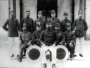The station staff before the First World War. The station staff before the First World War.