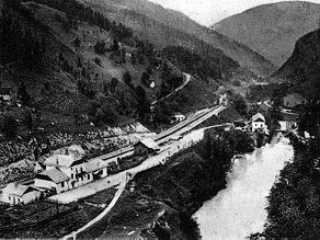 The platform of the Podmelec railway station in the village of Klavze after the railroad was completed. The platform of the Podmelec railway station in the village of Klavze after the railroad was completed.