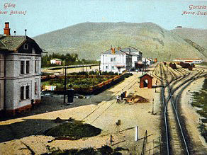 The station platform in the direction of Solkan and Sveta Gora. The station platform in the direction of Solkan and Sveta Gora.