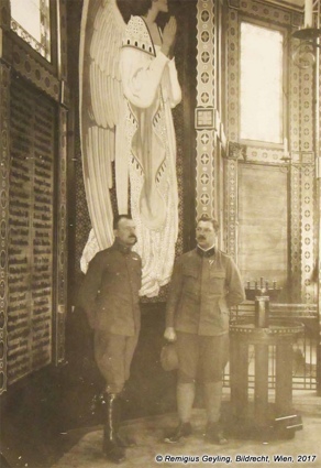 An angel as imagined and also painted by Remigius Geyling (standing on the left). Geyling Family Archive, Tolmin Museum. An angel as imagined and also painted by Remigius Geyling (standing on the left). Geyling Family Archive, Tolmin Museum.